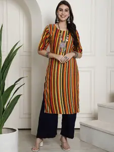 7Threads Striped Straight Kurta
