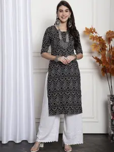 7Threads Ethnic Motifs Printed Straight Kurta