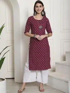 7Threads Ethnic Motifs Printed Straight Kurta