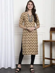 7Threads Ethnic Motifs Printed Straight Kurta