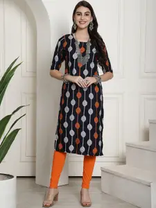 7Threads Ethnic Motifs Printed Regular Kurta