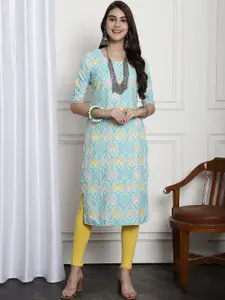7Threads Ethnic Motifs Printed Straight Kurta