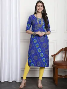 7Threads Geometric Printed Straight Kurta