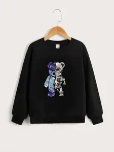 StyleCast Black Boys Graphic Printed Long Sleeves Pullover