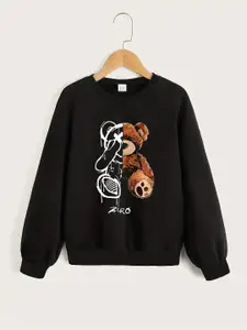 StyleCast Boys Black Graphic Printed Pullover Sweatshirt