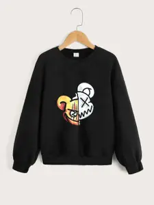 StyleCast Boys Black Graphics Printed Pullover Sweatshirt