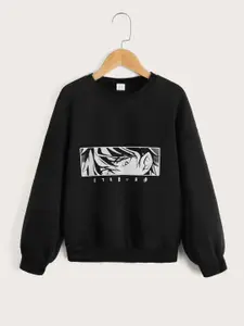 StyleCast Boys Black & Grey Graphic Printed Sweatshirt