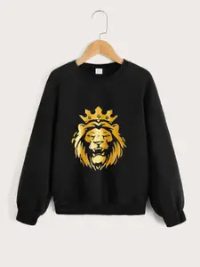 StyleCast Boys Black & Gold Toned Graphic Printed Sweatshirt