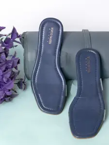 Tokyo Talkies Women Navy Blue Open Toe Flats