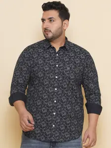 John Pride Plus Size Abstract Printed Pure Cotton Casual Shirt