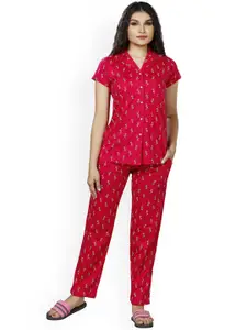 Foxy Conversational Printed Pure Cotton Night suit