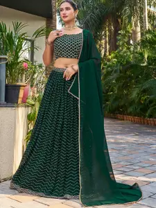 CHANSI Embroidered Sequinned Ready to Wear Lehenga & Blouse With Dupatta