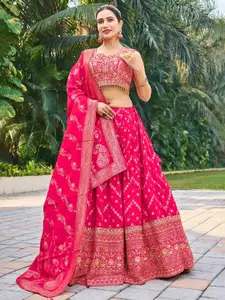 CHANSI Embroidered Thread Work Ready to Wear Lehenga & Blouse With Dupatta