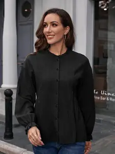 StyleCast Women Black Opaque Casual Shirt