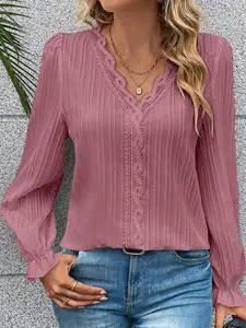 StyleCast Women Pink Opaque Casual Shirt
