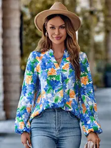 StyleCast Women Blue Floral Opaque Printed Casual Shirt