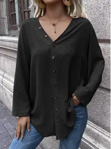 StyleCast Women Black Opaque Casual Shirt