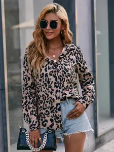 StyleCast Women Brown Animal Opaque Printed Casual Shirt