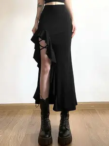 StyleCast Black Flared Midi Skirt