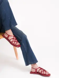 Chere Knotted Open Toe Flats With Backstrap