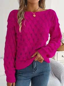 StyleCast Women Fuchsia Pullover