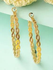 Bohey by KARATCART Gold-Plated Hoop Earrings