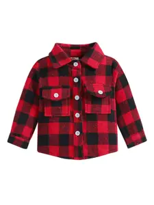 StyleCast Boys Red Checked Spread Collar Tailored Jacket