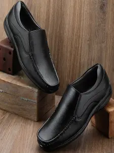 Greentech Men Textured Formal Slip-On Shoes