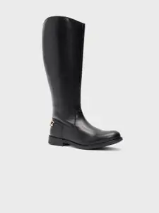 20Dresses Women Black Chain Embellished High-Top Regular Boots