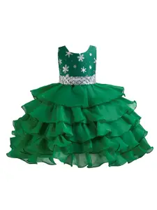 StyleCast Green Floral Printed Layered Maxi Dress