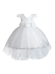 StyleCast Girls White Floral Applique Fit and Flare Dress