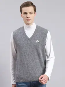 Monte Carlo Striped V-Neck Sleeveless Woollen Sweater Vest