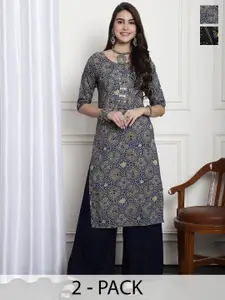 7Threads Selection Of 2 Ethnic Motifs Printed Crepe Kurta