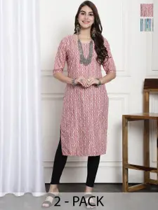 7Threads Selection Of 2 Ethnic Motifs Printed Kurta