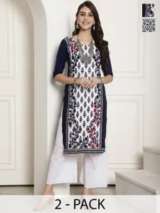 7Threads Selection Of 2 Ethnic Motifs Printed Crepe Straight Kurta