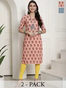 7Threads Selection Of 2 Ethnic Motifs Printed Straight Kurta