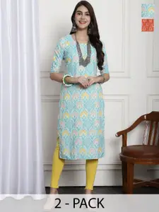 7Threads Selection Of 2 Ethnic Motifs Printed Straight Kurta