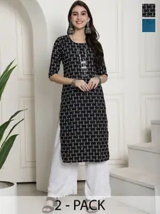 7Threads Selection Of 2 Ethnic Motifs Printed Regular Kurta