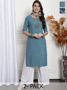 7Threads Selection Of 2 Printed Crepe Kurta