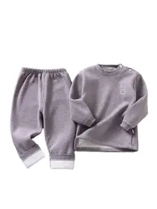 StyleCast Boys Khaki Round Neck T-shirt With Trouser Clothing Set