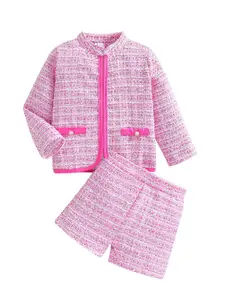 StyleCast Girls Pink Checked Top with Shorts