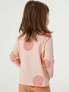 StyleCast Girls Pink Geometric Printed Pure Cotton T-shirt with Leggings