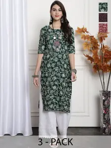 7Threads Selection Of 3 Ethnic Motifs Printed Regular Kurta