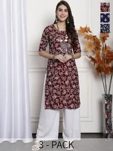 7Threads Selection Of 3 Ethnic Motifs Printed Kurta
