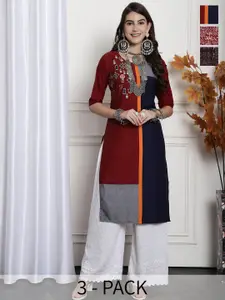 7Threads Selection of 3 Ethnic Motifs Printed Regular Kurtas