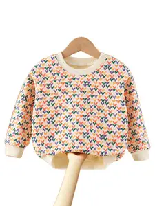 StyleCast Girls Pink Graphic Printed Cotton Pullover Sweaters