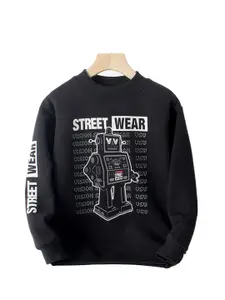 StyleCast Boys Black Printed Sweatshirt