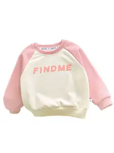 StyleCast Girls Pink Typography Printed Sweatshirt