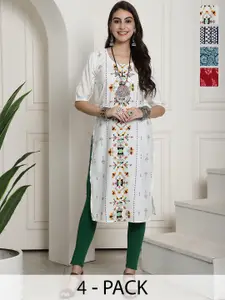 7Threads Selection Of 4 Printed Crepe Kurta