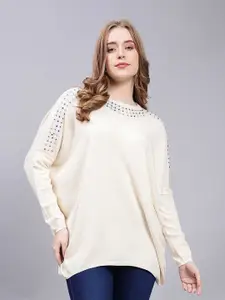 Albion Drop Shoulder Sleeves Woollen Longline Pullover